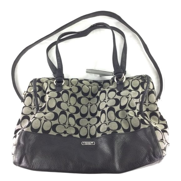 Coach Park Signature Triple Zip Satchel Black - Picture 10 of 16